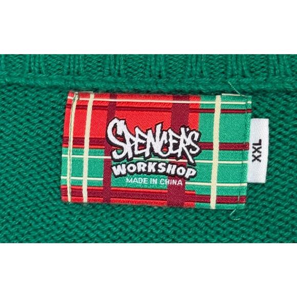 Spencer Sweater Men XXL Green Merry Xmas F*ckers Lite Up‎ Ugly Christmas Ginger - Picture 4 of 8